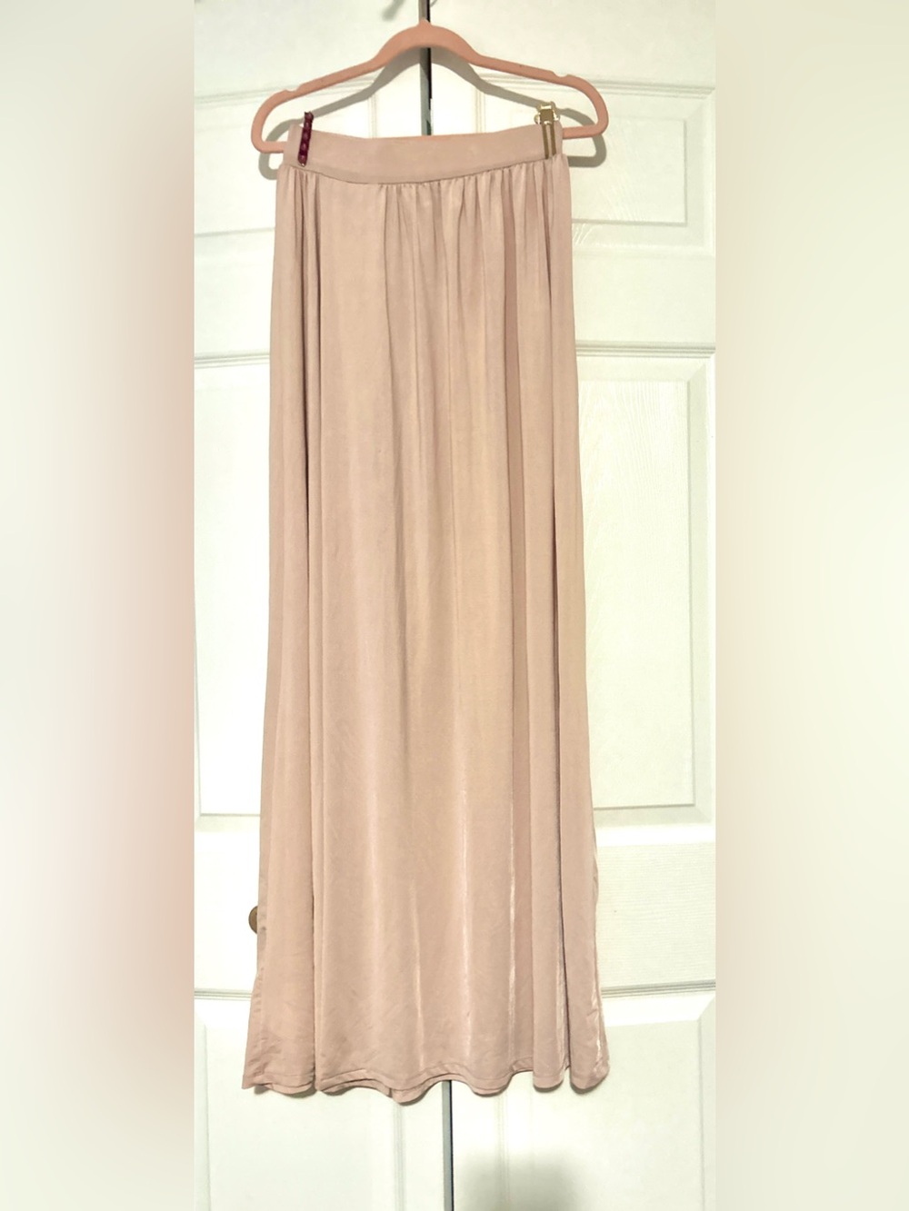 Blush Slinky Maxi Wrap Skirt • Size Small